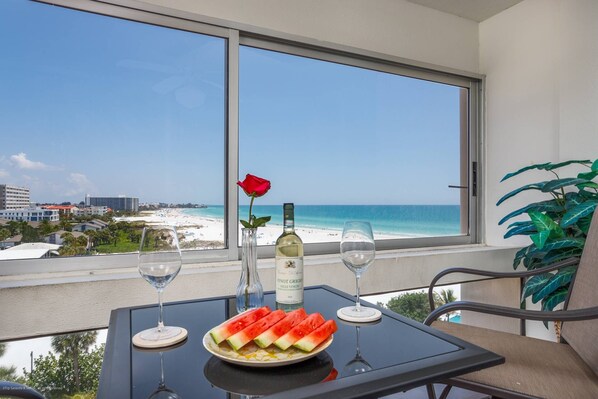 The condo has fantastic ocean/beach views.  Enjoy!