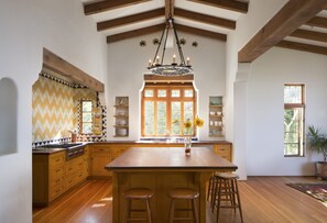 Kitchen with teak counters