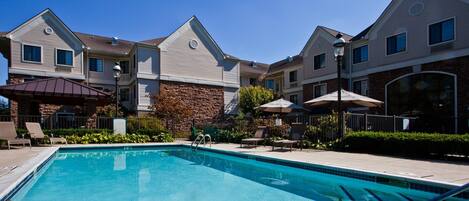 Take in gorgeous views while lounging around the on-site outdoor pool.