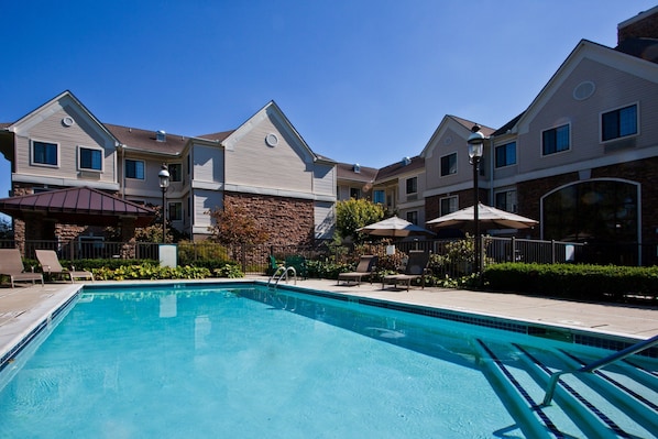 Take in gorgeous views while lounging around the on-site outdoor pool.