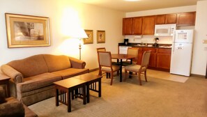Prepare a meal in the equipped kitchen.