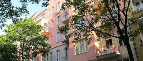 street facade in summer