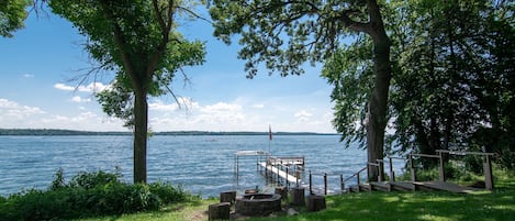 Private pier and fire pit