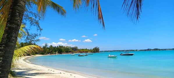 Bay view from the beach in front of the bungalow