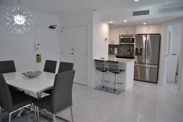 Dining room and kitchen