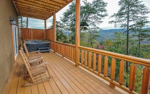 Another View of the Hot Tub with Mountain Views