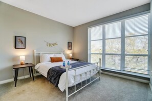 You’ll love our bedrooms...they’re peaceful, clean, and super comfortable. All our sheets and towels are hotel quality...and pure white (because we want you to see how clean they are!). Queen size bed.