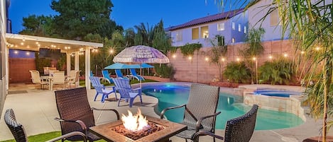 Make some S'mores while sitting poolside around the fire pit