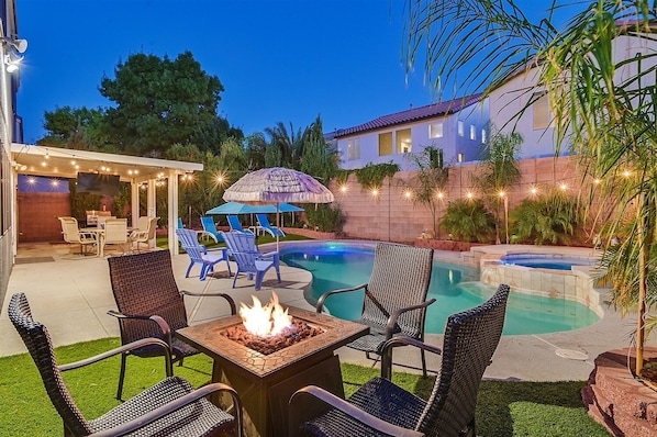 Make some S'mores while sitting poolside around the fire pit