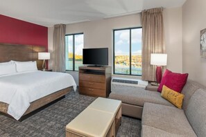 Relax on the comfy bed after a day outside.
