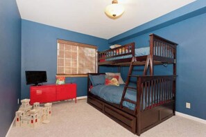 Main level Bedroom 2 - twin over full bunked with twin pull-out trundle