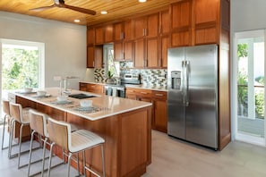 Modern Kitchen w custom Mahogany cabinets