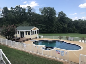 The pool is open from May through the end of Oct. Hot tub also on LL patio.