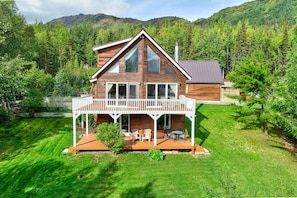 Large deck with BBQ for enjoying the view, while cooking your fresh salmon.