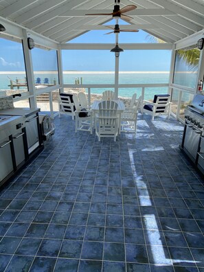 Great Ocean Views From the screened patio with full kitchen and dining table