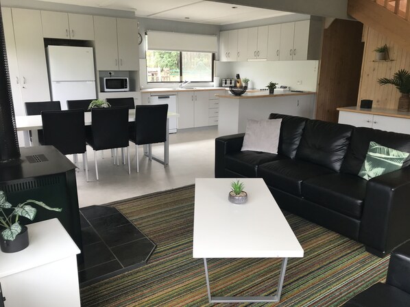 Open plan living and dining area