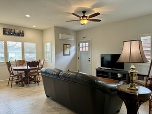 Living area with Samsung Smart TV and Comcast/Xfinity cable.  