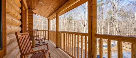 Relax on this porch with your morning coffee