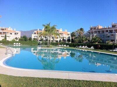 Luxury apartment featuring one of the largest pools on the coast