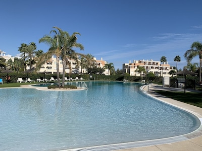 Luxury apartment featuring one of the largest pools on the coast