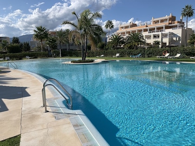 Luxury apartment featuring one of the largest pools on the coast