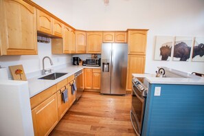 Newly remodeled kitchen with stainless appliances and all you need to entertain