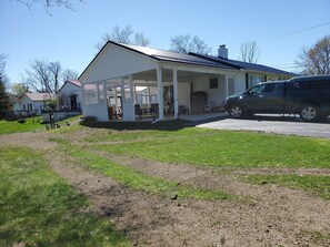Street view of east side of house