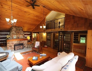 Living room with natural gas fireplace 