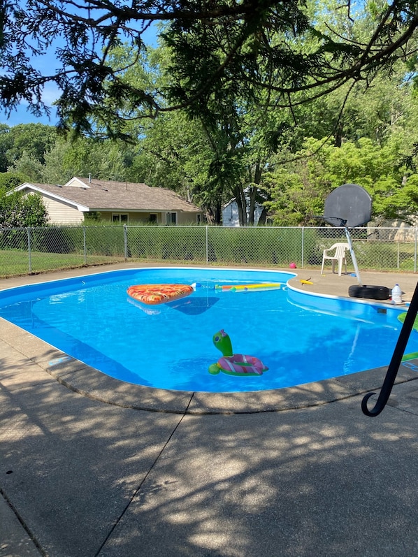 Pool in the back yard