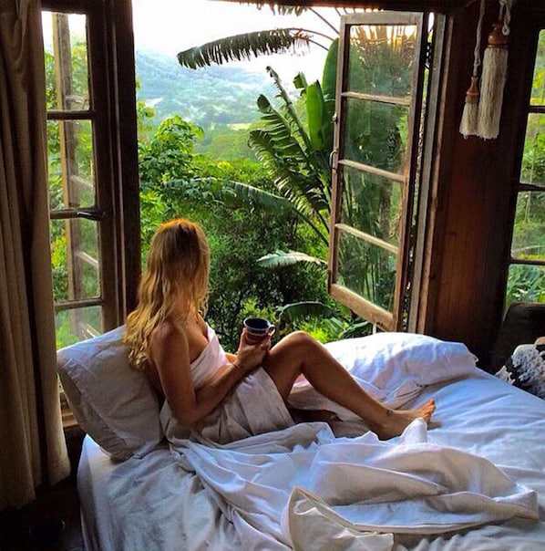 I love sitting here in the bay window.