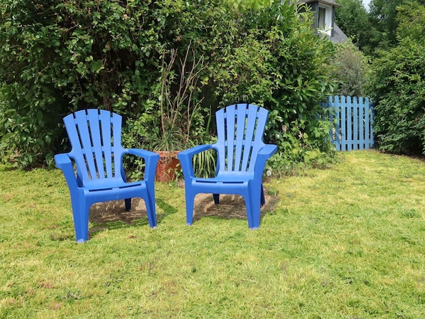 Chaise, Meubles, Bleu, Herbe, Pelouse, Mobilier De Jardin, Cour, Arbre, Jardin, Famille Grass