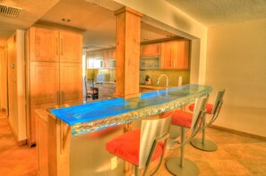 LED Lighted  glass bar counter with color selection