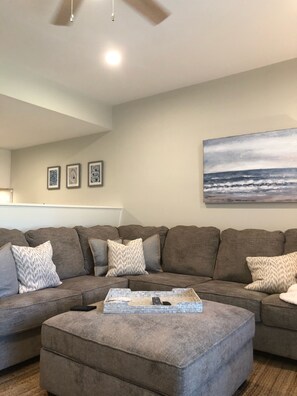 Lots of seating to enjoy a quiet evening after spending the day at the beach.