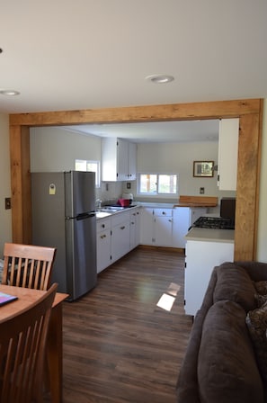 Looking into kitchen from dining/living room area.