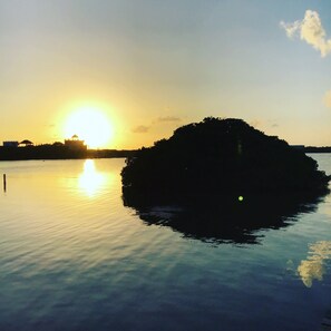 Another stunning view of the sunset from our private dock