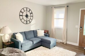 Relax in the cozy living room 