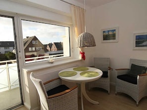 Blick zum Balkon