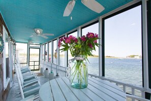 Front screened porch facing the river