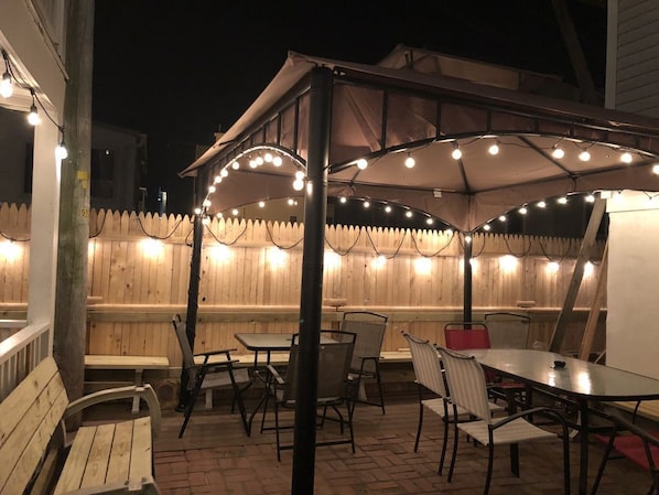 Gazebo at Night w/Mood Lighting in Shared Courtyard