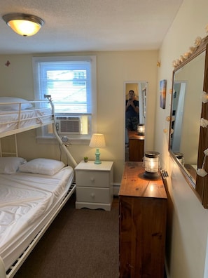 Bedroom 1: Twin Over Full-Sized Bed w/Cozy Decor & AC unit