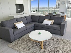 Relax and enjoy your favourite show on Netflix or the awesome views of the surf beach!