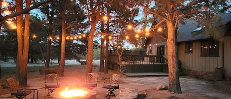 A real Flagstaff getaway on 5 acres with a gas firepit and deck.