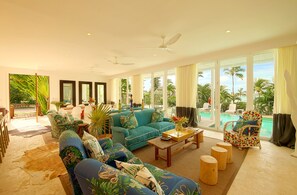 The dual living areas provide plenty of space for guests to meet up