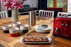 Guests are welcomed with a plate of brownies