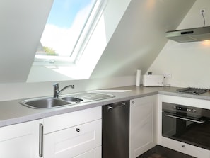 Countertop, Property, Room, Sink, Kitchen, Cabinetry, Furniture, Interior Design, Tile, Floor