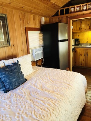 New A/C window unit installed in January 2020.  Cabin also has central heat. 