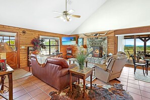 Cozy living room with a flat screen tv