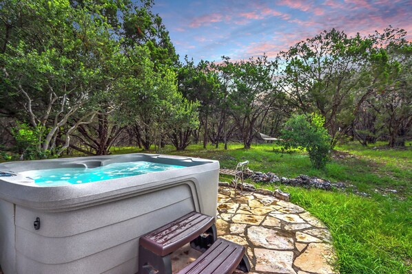 Soak up the endless views from the private hot tub