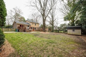 Large fenced in back yard with a hammock perfect for pets or anyone looking to enjoy the outdoors!