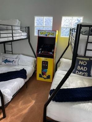 PacMan video game in the bunk bed room!